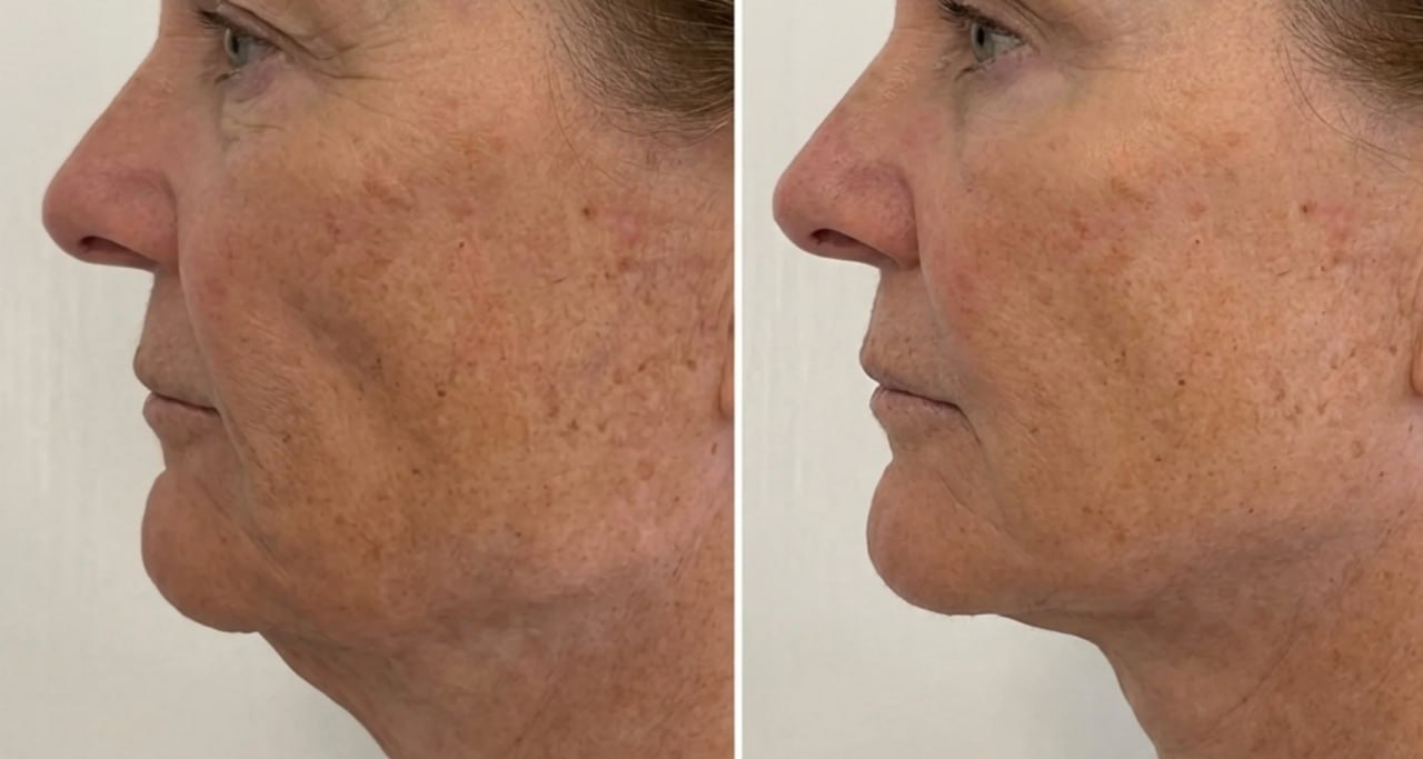 Jawline and jowl tightening before and after at 90 days, Skin Solution MedSpa Boardman Ohio